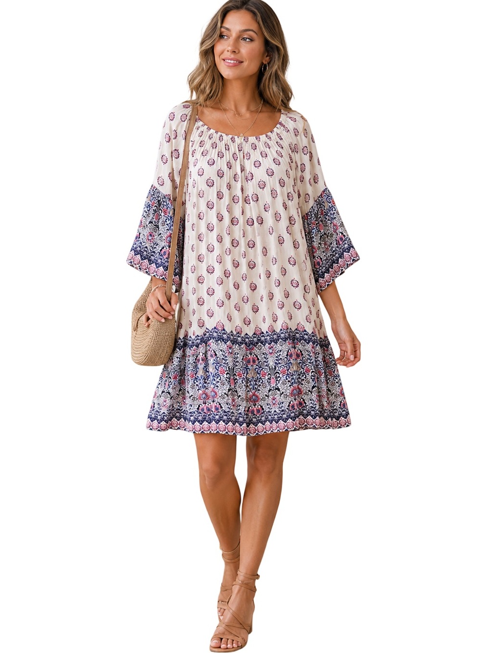 NWT Style & Co Simply Femme Boho Paisley Bell Sleeve Dress XL